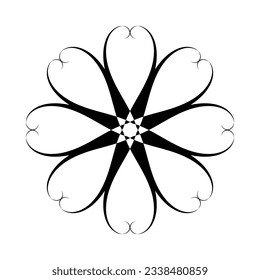 Abstract Decorative Flower Rosette Icon. Floral Element for Design. Vector Art.