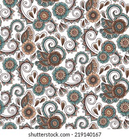 Abstract decorative flowers background pattern. Vector illustration.