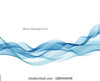Abstract decorative flowing blue wave vector design background