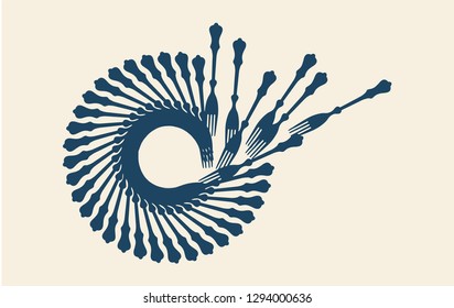 Abstract decorative forks 