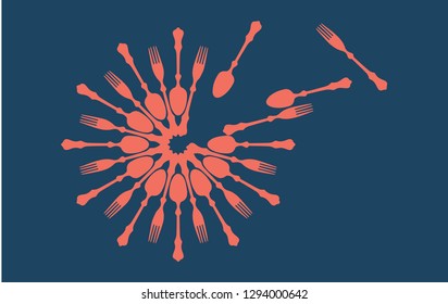 Abstract decorative forks 