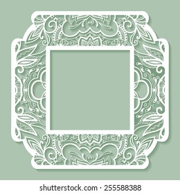 Abstract decorative frame border, ornamental illustration