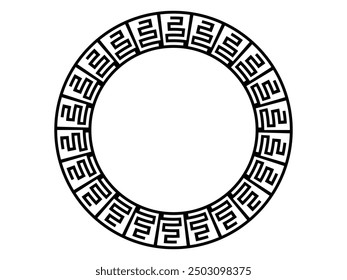 Abstract decorative frame border vector. Stroke line circle border in round circle shape with blank empty place for title text or typography isolated on white background