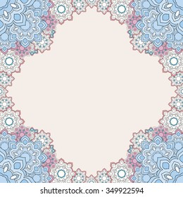 Abstract decorative frame of flowers