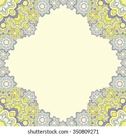 Abstract decorative frame of flowers