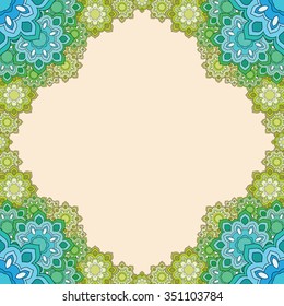 Abstract decorative frame of flowers