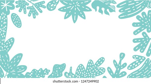 Abstract decorative frame from the natural elements. For invitations, cards, banners, flyers. Vector illustration