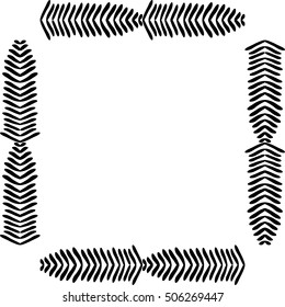 Abstract decorative frame. Ornamental black element on white background. Vector illustration.