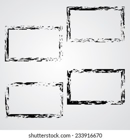 Abstract Decorative Frames in Grunge Style Isolated on White Background. Vector. 