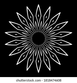 Abstract decorative geometric circle design element. Vector art.