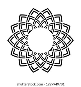 Abstract decorative geometric circle design element. Vector art.