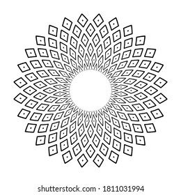 Abstract decorative geometric circle mandala design element. Vector art.