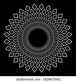 Abstract decorative geometric circle pattern design element. Vector art.