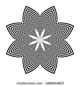 Abstract decorative geometric circle pattern. Vector art.