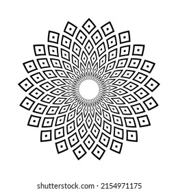 Abstract decorative geometric circle pattern. Vector art.