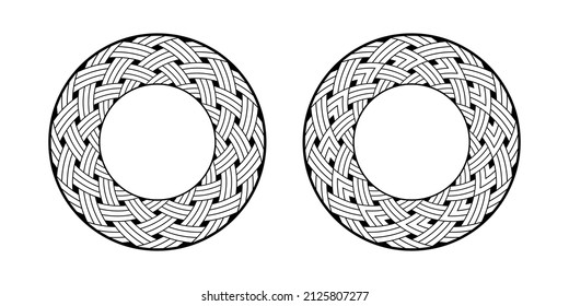 Abstract decorative geometric circle patterns. Vector art.