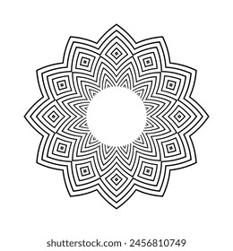Abstractas decorativo geométrico círculo radial patrón. Elemento de diseño redondo. Arte vectorial.