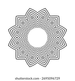 Abstractas decorativo geométrico círculo patrón radial. Elemento de diseño redondo. Arte vectorial.