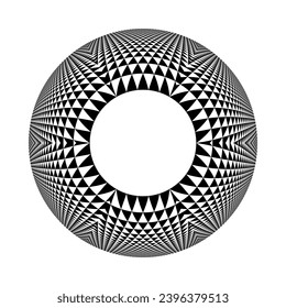 Resumen Patrón esférico del Círculo Geométrico Decorativo con efecto de ilusión 3D. Arte vector.