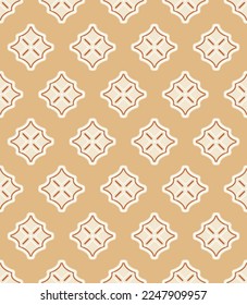 Abstract Decorative Geometric Diamonds Tile Style Interior Concept Cross Trendy Fashion Colors Perfect for Allover Fabric Print or Wrapping Paper Sandy Brown Tones