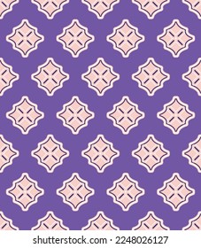Abstrakte dekorative, geometrische Diamanten-Tile-Design-Konzept Cross-Trendy-Mode-Farben Perfekt für Allover Stoffdruck oder Wrapping Paper Elektro-violett-Pastellfarben