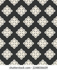 Abstract Decorative Geometric Diamonds Tile Style Interior Concept Cross Trendy Fashion Colors Perfect for Allover Fabric Print or Wrapping Paper Black White Tones