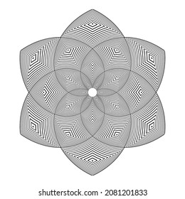 Abstract decorative geometric floral pattern. Vector art.