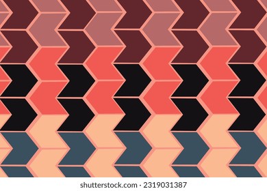 Abstract decorative geometric for gift wrapping paper and for background template with orange, pink, yellow, brown and black background colors