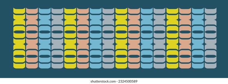 Abstract decorative geometric for gift wrapping paper and for background template with yellow, blue, orange and grey background colors