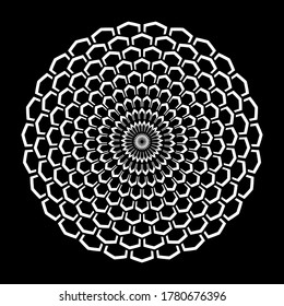 Abstract decorative geometric pattern in circle shape as design element. Vector art.