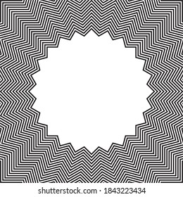 Abstract decorative geometric pattern for frame. Zig zag lines texture. Vector art.