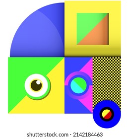 Abstract Decorative Geometric Pattern Template. Modern Clean Design. Colorful Art. Suitable for Music or Art Event 