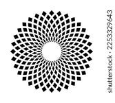 Abstract Decorative Geometric Radial Circle Pattern. Vector Art.