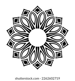 Abstract Decorative Geometric Radial Circle Pattern. Vector Art.