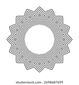 Padrão decorativo do círculo radial geométrico. Arte vetorial.