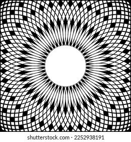 Abstract Decorative Geometric Radial Pattern. Vector Art. 
