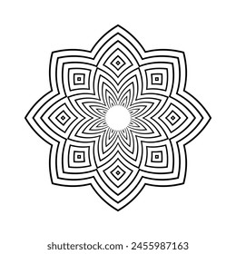 Patrón radial geométrico decorativo Abstractas. Elemento de diseño redondo. Arte vectorial.