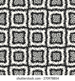 Abstract decorative grained  check box seamless pattern. Vector.