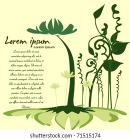 abstract decorative green flower