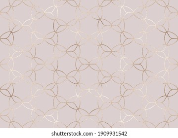 Abstract decorative grid seamless pattern with gold texture.