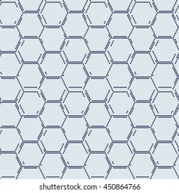 Abstract decorative hexagon dotted background. Seamless pattern.
