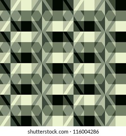 Abstract decorative illusion urban concept background. Seamless pattern. Vector.