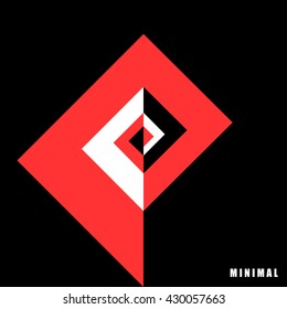 Abstract decorative image, three dimensional spiral geometric form. Vector illustration in style of op art and minimalism