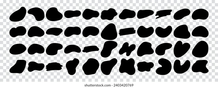 Abstract decorative irregular blob shapes collection. Doodle design elements