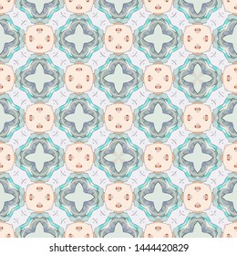 Abstract decorative islamic multicolor mosaic texture. Ornamental seamless pattern