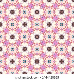 Abstract decorative islamic multicolor mosaic texture. Ornamental seamless pattern