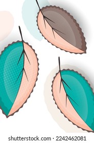 Abstract decorative leaves, modern cover design. Vector illustration