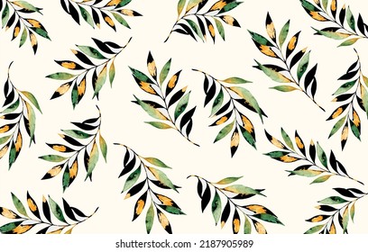 Abstract decorative leaves pattern. Vector Illustration.