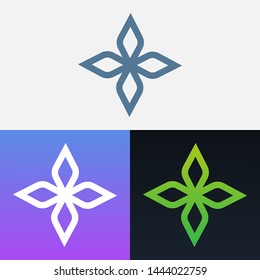 Abstract Decorative Leaves Vector Illustration Design Clipart Symbol Logo Template.
