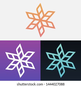 Abstract Decorative Leaves Vector Illustration Design Clipart Symbol Logo Template.